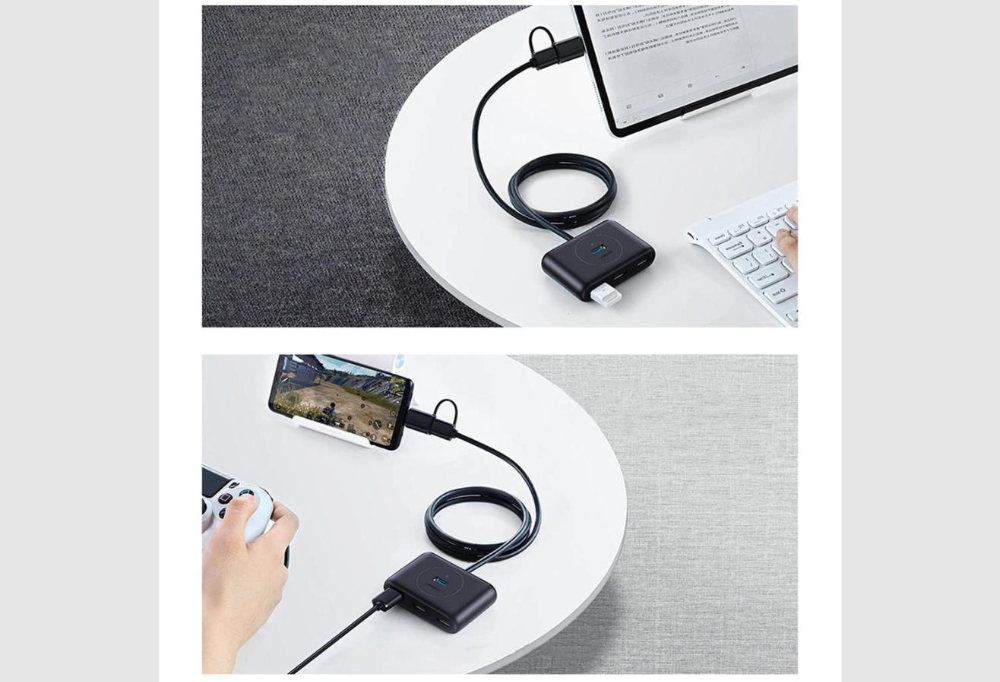 UGREEN USB 3.0 Hub with USB-C Port 1m (Black)