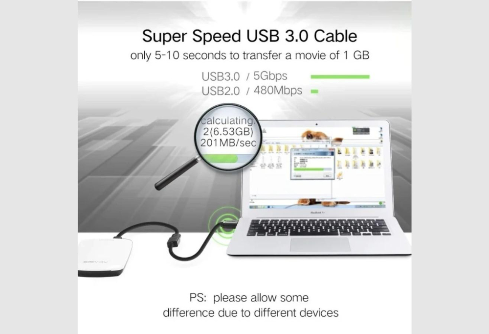 UGREEN USB 3.0 Extension Male Cable 1.5m (Black)