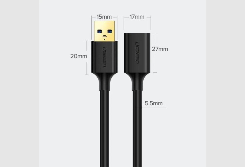 UGREEN USB 3.0 Extension Male Cable 1.5m (Black)