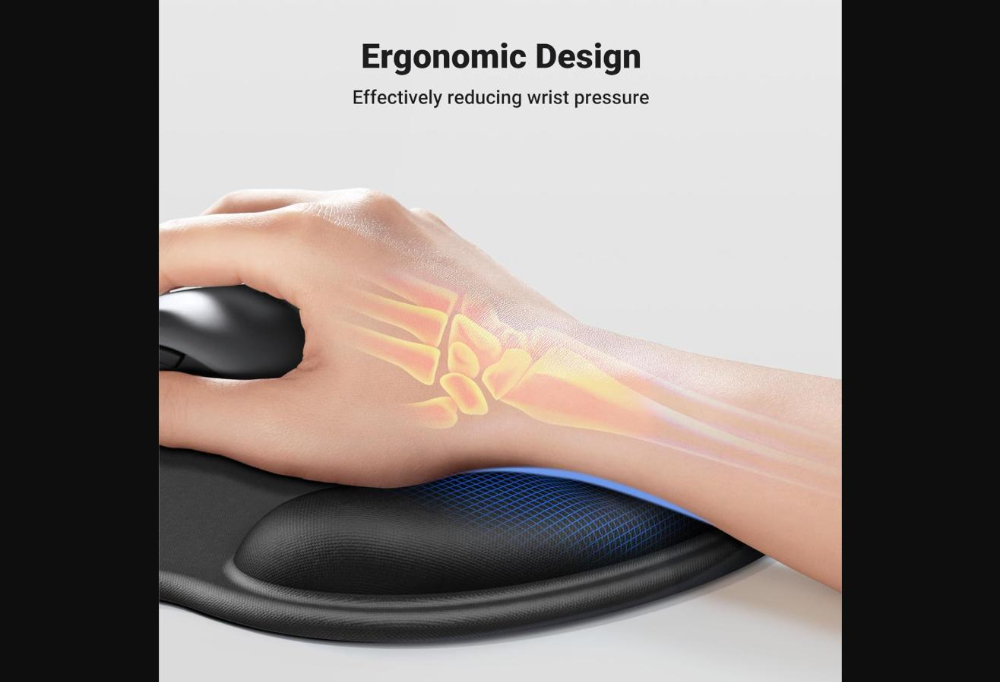 UGREEN Ergonomic Mouse Pad(with Wrist Support)-Stray Night Black | 220*245