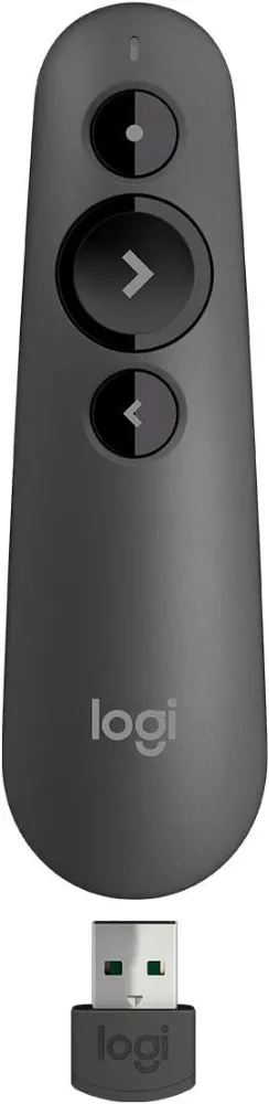 Logitech R500s Laser Presentation Remote Clicker with Dual Connectivity Bluetooth or USB for Powerpoint, Keynote, Google Slides, Wireless Presenter