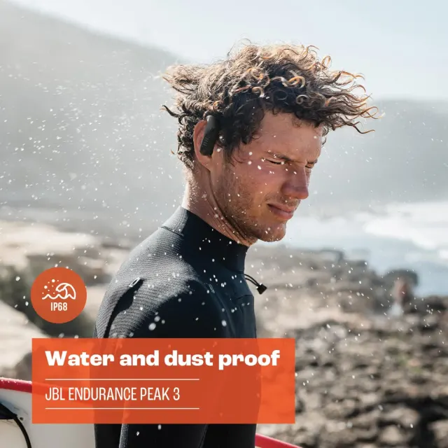 JBL Endurance Peak 3 - Dust and Water Proof (IP68) True Wireless Active Earbuds, Pure Bass Sound, Up to 50 Total Hours of Playback with Speed Charge, Ambient Aware & Talk Thru