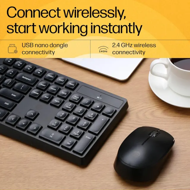 HP CS10 Wireless Keyboard Mouse Combo/2.4 GHz Wireless Connection