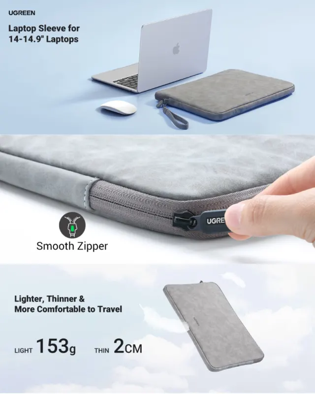 UGREEN Laptop Sleeve Case 14–14.9'' (Grey)