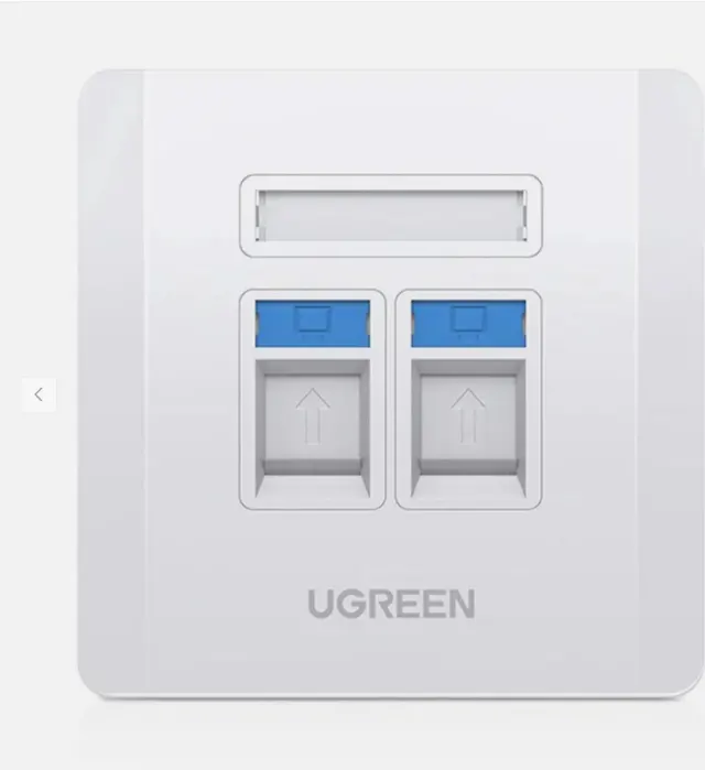 UGREEN Dual-Port Wall Plate (White)