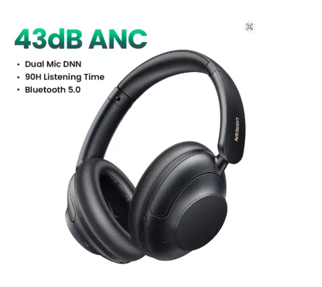 UGREEN Studio Pro Hybrid Active Noise Cancelling Headphones Black
