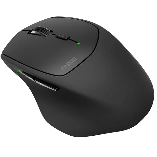 Rapoo MT550 Multi-Device Bluetooth Mouse, Connect to 4 Different Devices, 4 Adjustable DPI, Ergonomic Comfortable Use, 12 Month Long Battery Life, for Computer Laptop Tablets Phones, Black