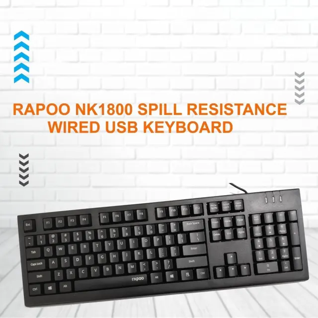 Rapoo Spill Resistance Wired USB Keyboard with Sealed anti-oxidation membrane