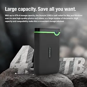 Transcend Storejet 2TB Portable USB 3.0 Hard Disk